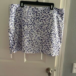 Tommy Bahama Blue and White Leopard Print Skirt